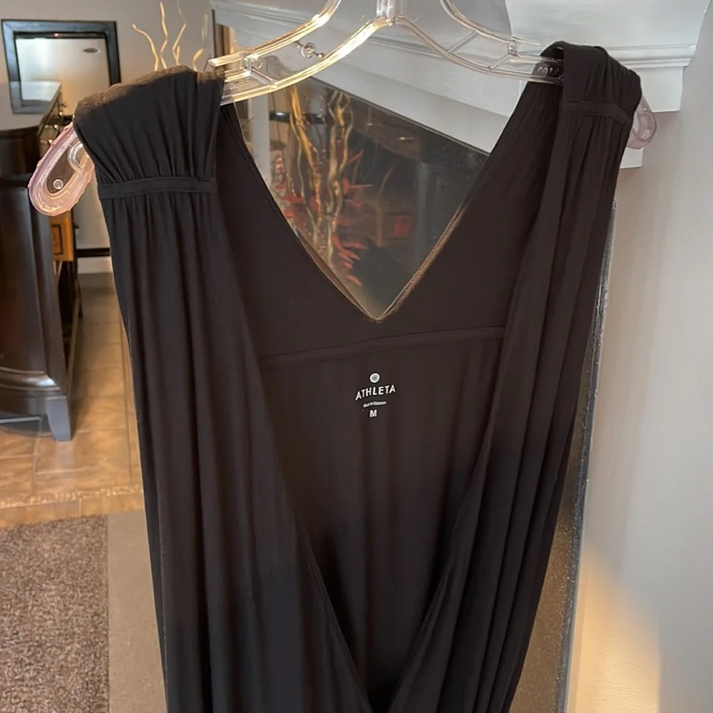 Athleta Black Windward Wrap Dress Sleeveless - Picture 3 of 8